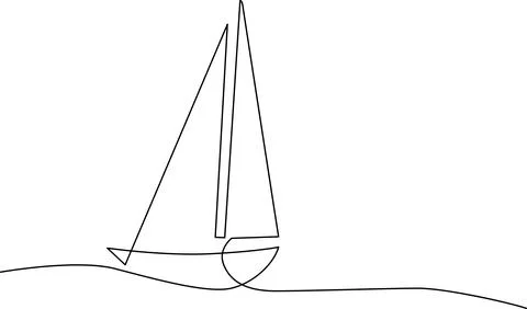 Sailboat on calm waters Vector Stock Illustration