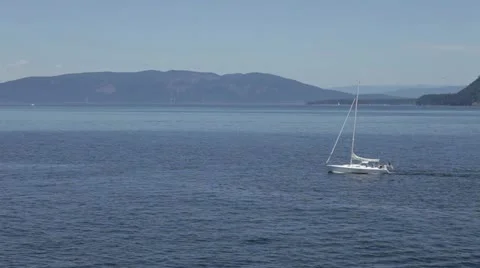 Sailboat off the Coast Stock Footage 11823331