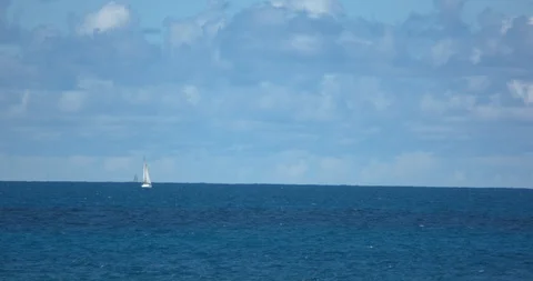 Sailboat off the Coast of Oahu Stock Footage 104375591