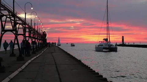 Sailboat coming into  Video stock 43535789