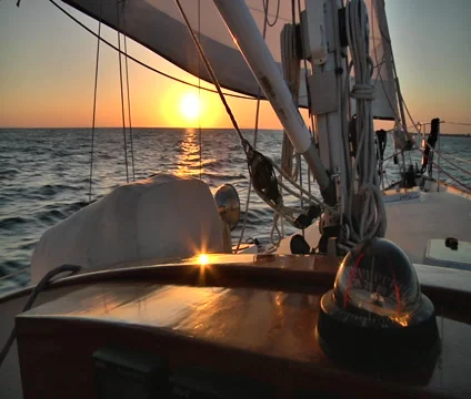 Sailboat Compass in the Sunset Stock Footage 46520372