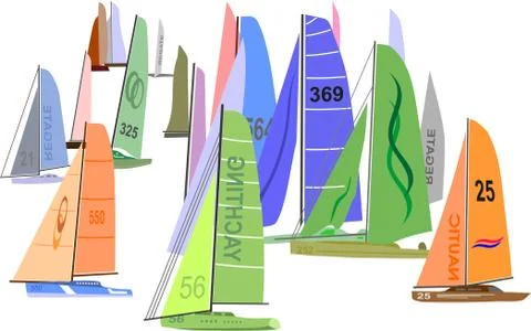 SAILBOAT COMPETITION Illustrazione stock