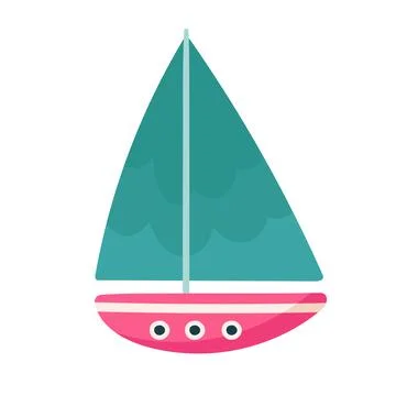 Sailboat cute vector Stock Illustration