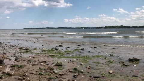 Sailboat in the distance. Stock Footage 154168185