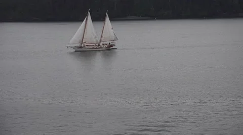 Sailboat, double mast Stock Footage 50088017