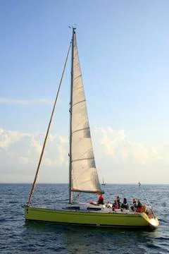 Sailboat during the regatta Split - Vis Stock Photos
