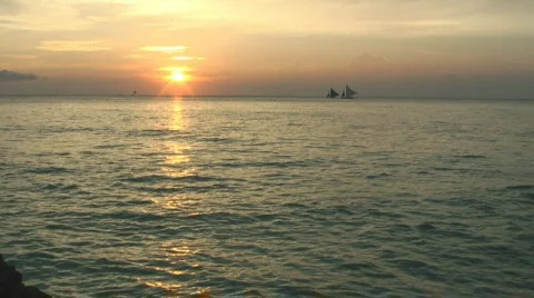 Sailboat during sunset time 库存影片 703954