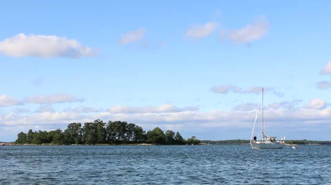 Sailboat in Finland Stock Footage 53356043