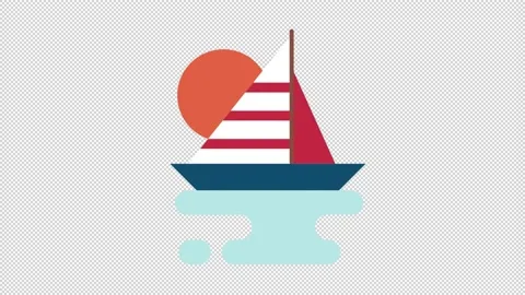 Sailboat Flat Icon Stock Footage 205060506