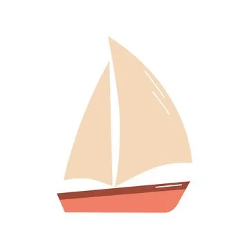 Sailboat flat vector illustration on white background Stock Illustration