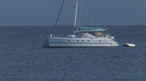Sailboat floating close up Stock Footage 33254999