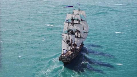 Sailboat floating in the ocean Stock Footage 268454279