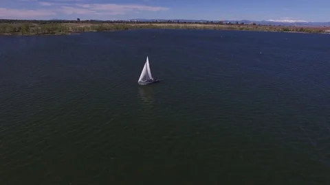 Sailboat flying acrossed the screen Stock Footage 77333322