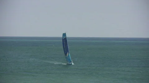 Sailboat front view Stock Footage 135454