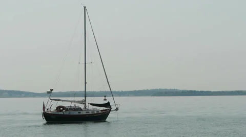 Sailboat in Harbor Video stock 27560914