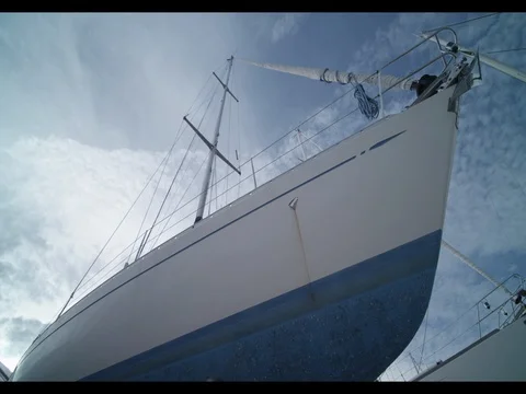 Sailboat Hull and Sky Video stock 76664677