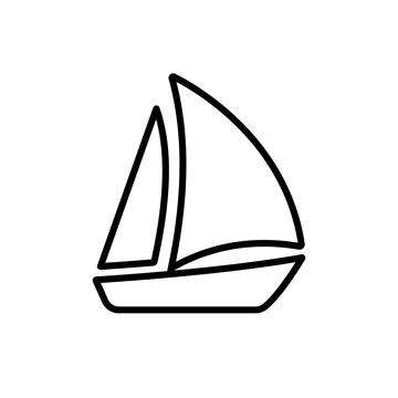 Sailboat icon design in linear style. Stock-Illustration