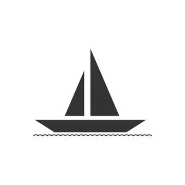 Sailboat icon flat Stock Illustration