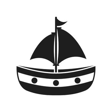 Sailboat icon in flat style. Ship vector illustration on isolated backgroun.. Stock Illustration