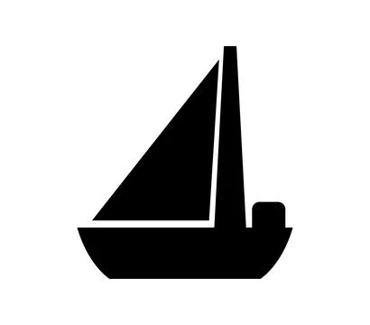 Sailboat icon illustrated in vector on white background Illustrazione stock