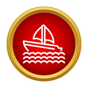 Sailboat icon representing ocean and sea travel Stock Illustration