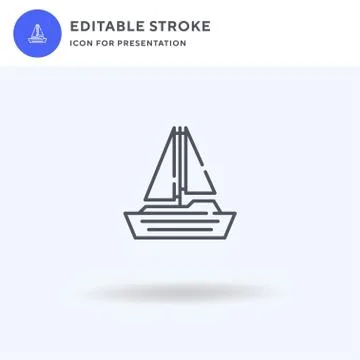 Sailboat icon vector, filled flat sign, solid pictogram isolated on white, logo イラスト素材