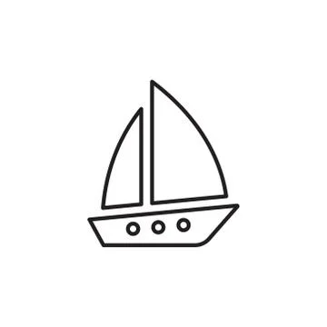 Sailboat icon vector on white background Stock Illustration
