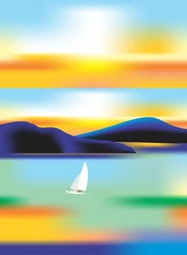 On a sailboat, Stock Illustration