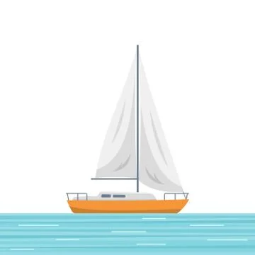 Sailboat isolated vector illustration Stock Illustration