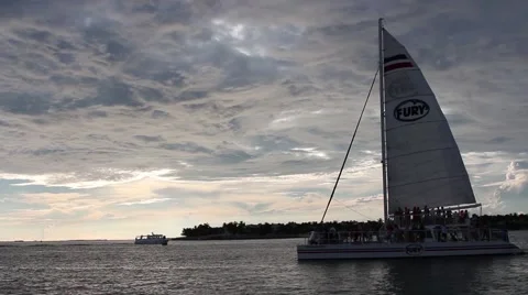 Sailboat at the Key West sunset Vídeo Stock 55452431