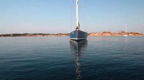 Sailboat in the lagoon Stock Footage 30450915