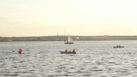 Sailboat on the lake Stock Footage 77531243