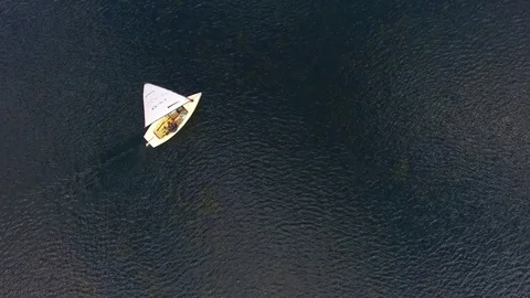 Sailboat on a lake. Stock Footage 78513146