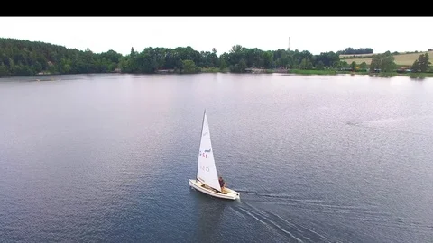 Sailboat on a lake. Stock Footage 78513799