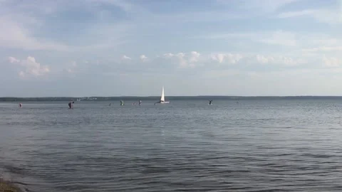 Sailboat on the lake Stock Footage 201337099