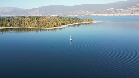 Sailboat on lake Stock Footage 220046236