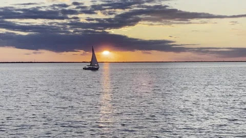 Sailboat at Lake Hefner Stock Footage 265204764