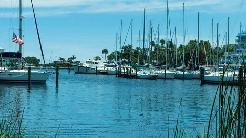 Sailboat Marina 스톡 동영상 92946184