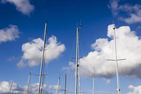 Sailboat masts Stock Photos