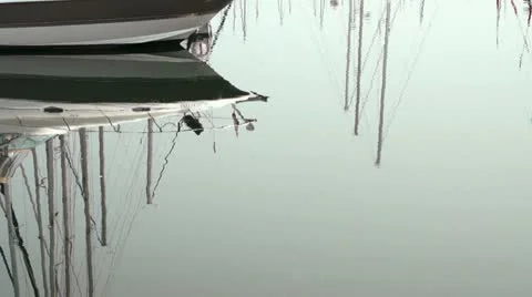 Sailboat Masts Reflections HD Stock Footage 11271673