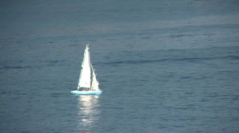 Sailboat in the Mediterranean Stock Footage 90318
