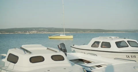 Sailboat in midday floating anchor 動画素材 141742450