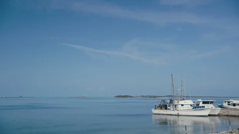 Sailboat moored at harbor Stock-Footage 97604173