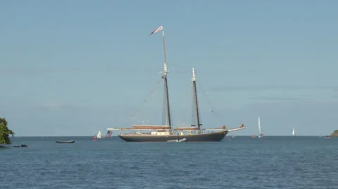 Sailboat Moored In The Harbour Stock-Footage 39760242