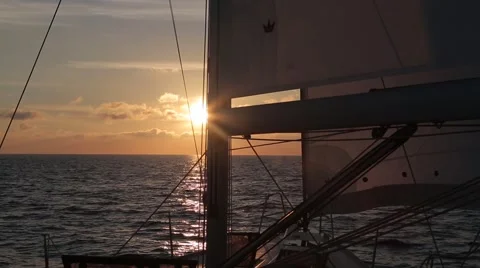 Sailboat moving on sunset 動画素材 67645801