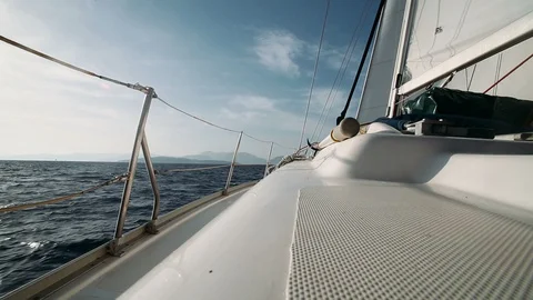 Sailboat moving through Video stock 91401984