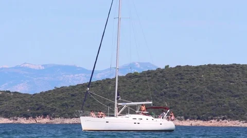 Sailboat navigation Stock Footage 71616092