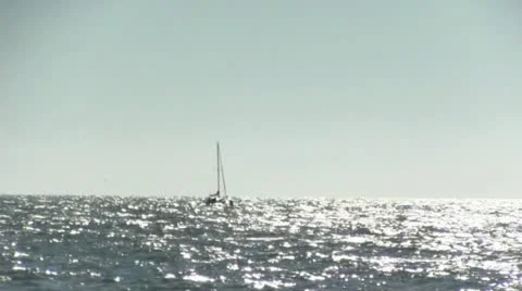 Sailboat with no sails Video stock 12689436