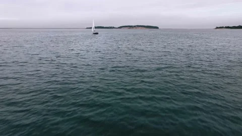Sailboat in Ocean (4k) Video stock 168331307