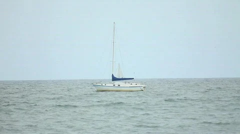 Sailboat on ocean Stock Footage 759660